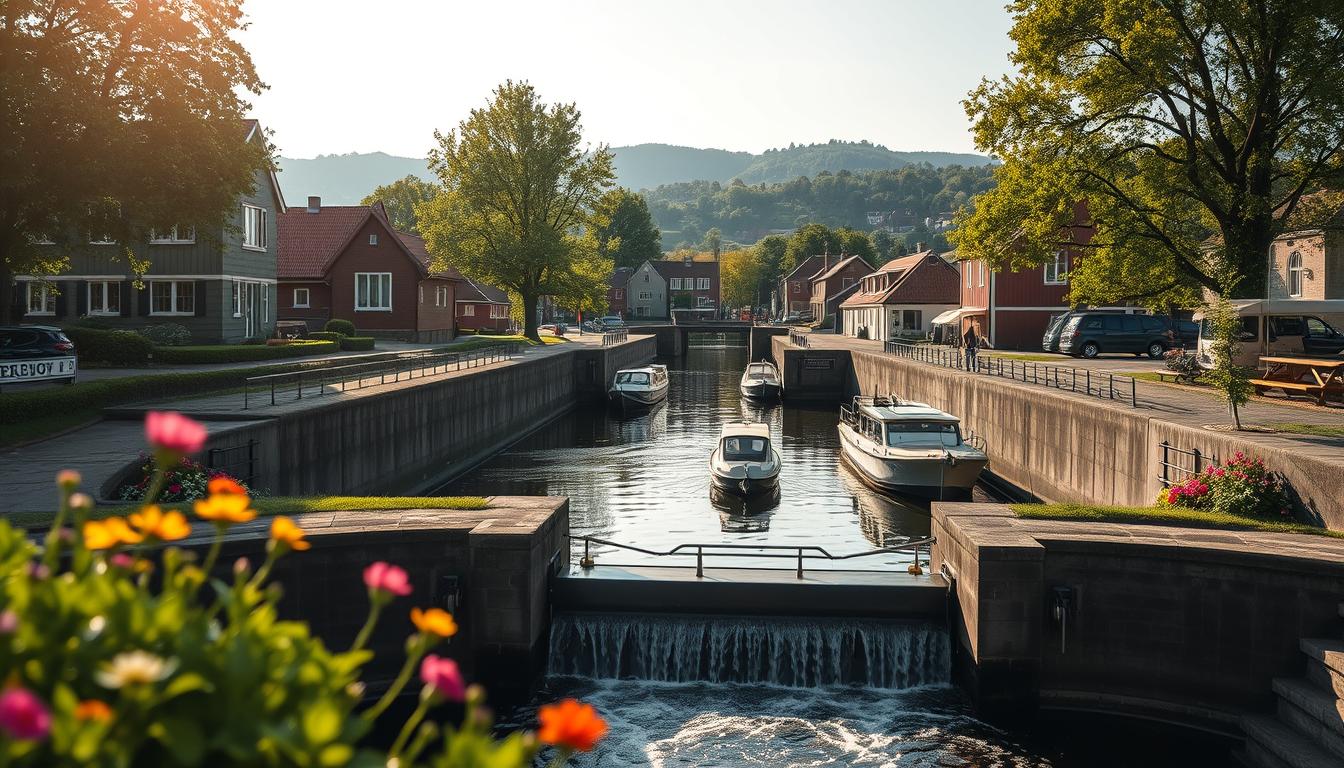 Schleusen am Göta-Kanal: Trollhättan und Berg bei Linköping